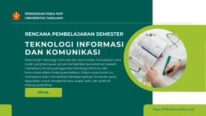 RENCANA PEMBELAJARAN SEMESTER MATAKULIAH TEKNOLOGI INFORMASI DAN KOMUNIKASI​