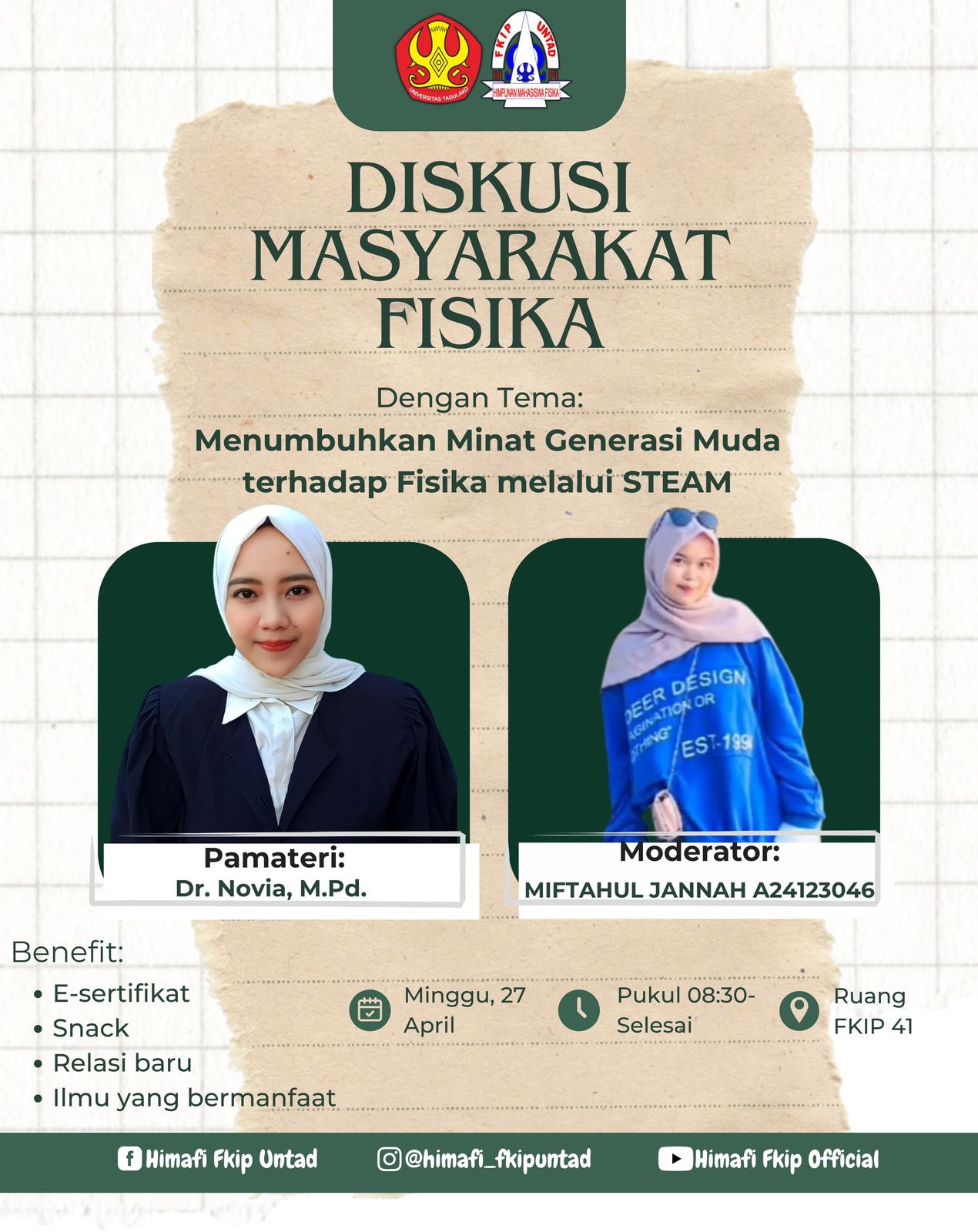 Diskusi Masyarakat Fisika: Gairahkan Minat Generasi Muda melalui Pendekatan STEAM Universitas Tadulako Gelar Forum Diskusi Akademik untuk Dorong Inovasi Pendidikan
